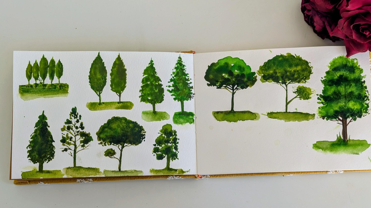 Loose Watercolor Trees - image 3 - student project