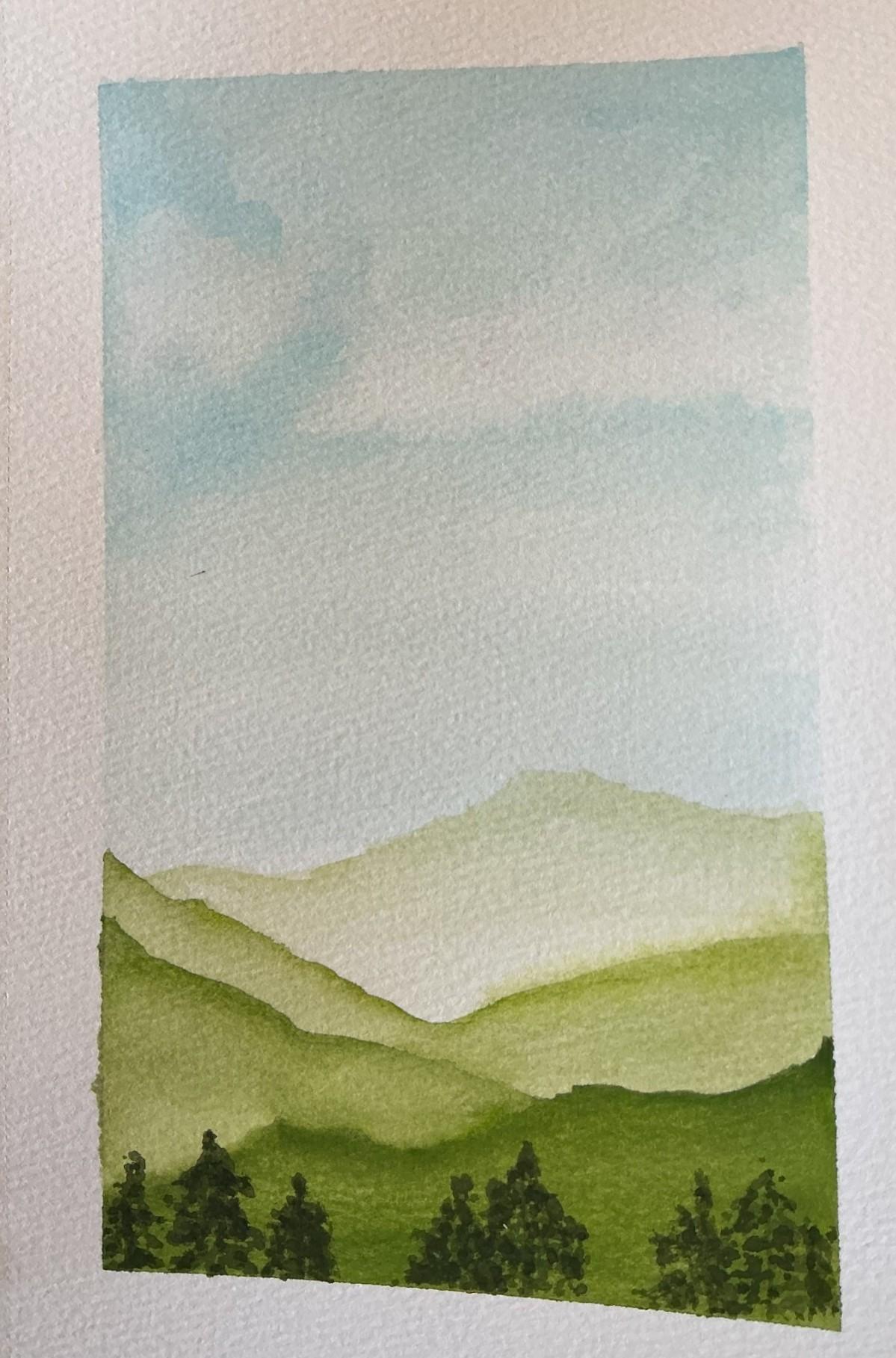 Floral & Mountain Watercolor - image 2 - student project