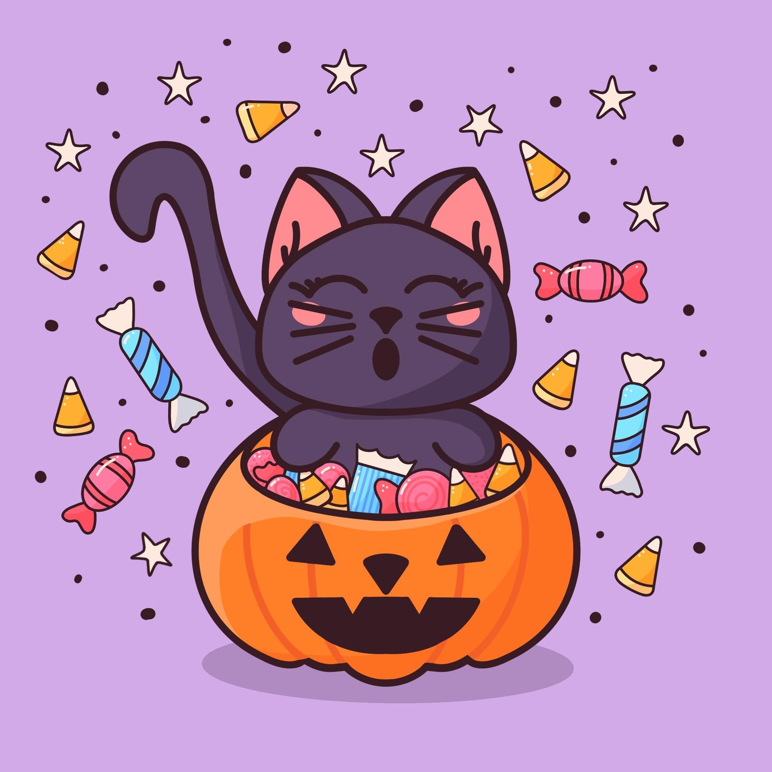 Kawaii Halloween Pumpkin Illustrations - image 2 - student project