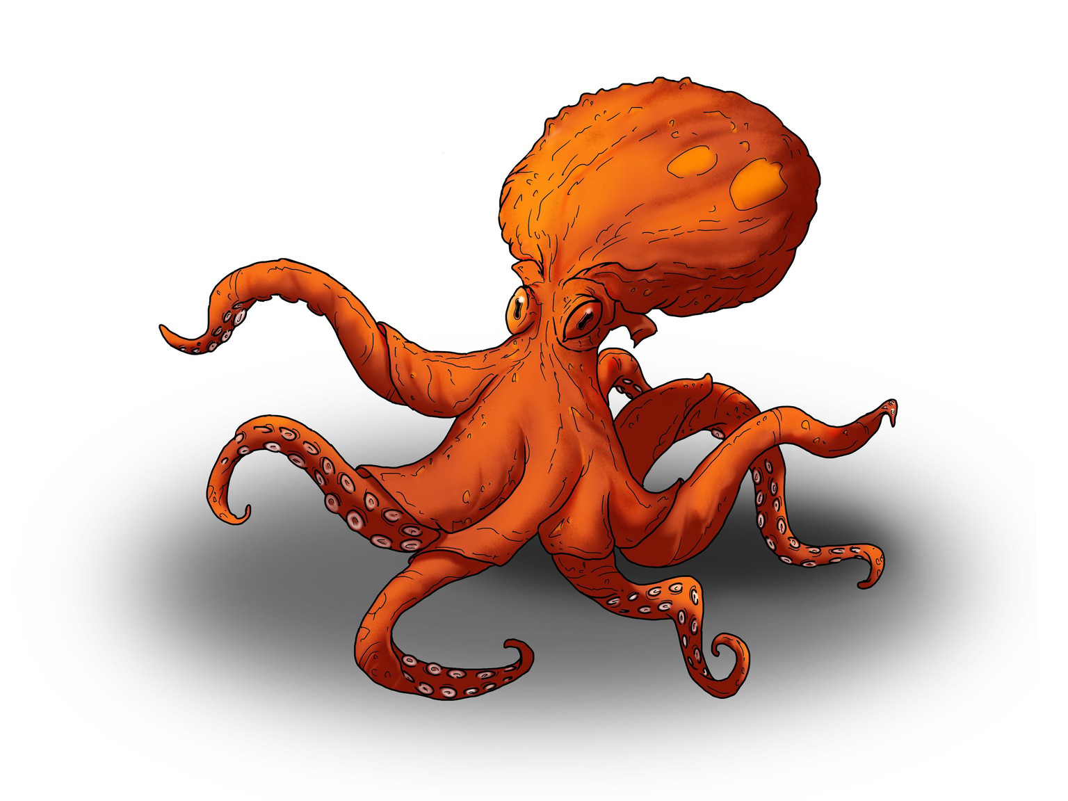 Octopus and warbeetle line art with painting - image 2 - student project