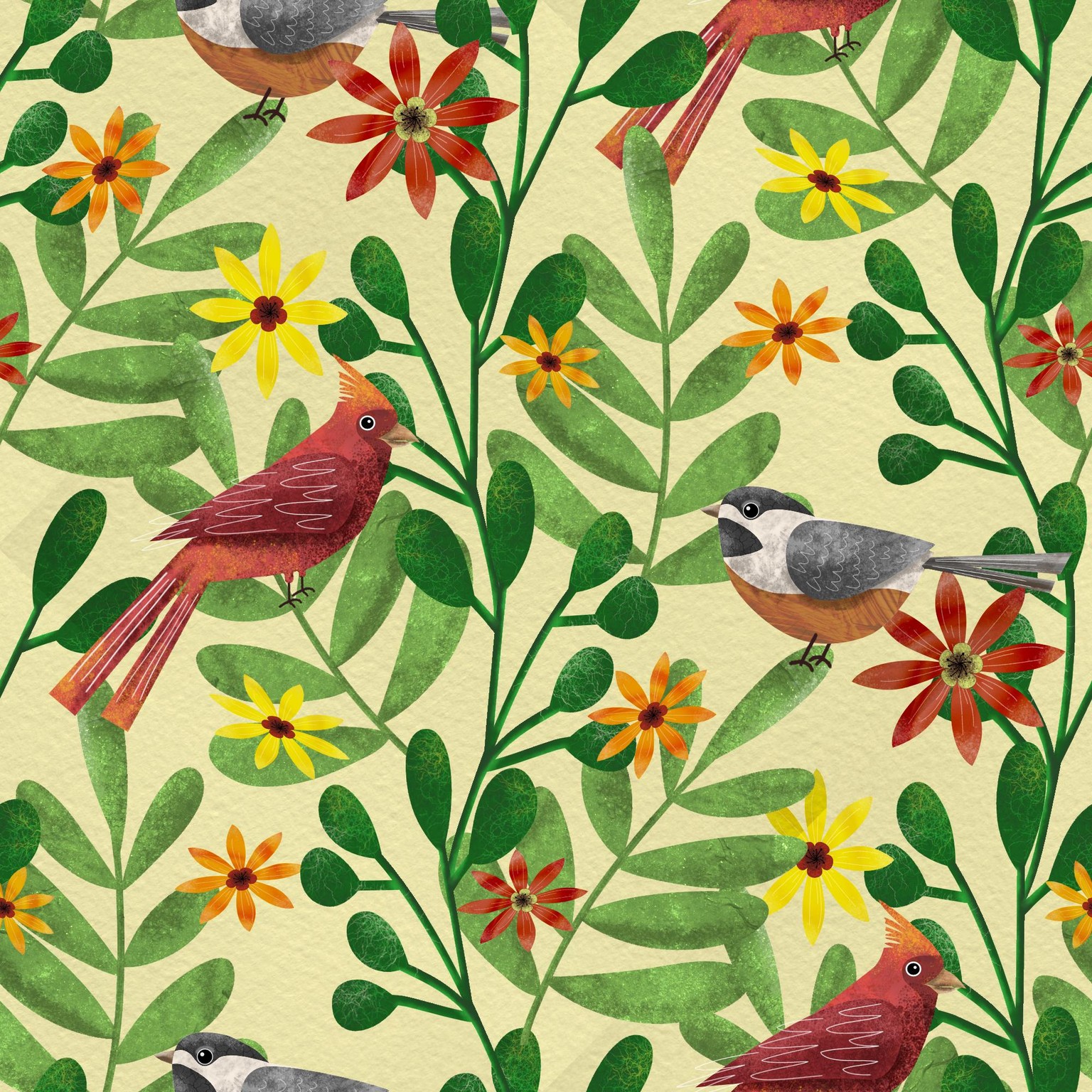 Textured birds pattern - image 2 - student project