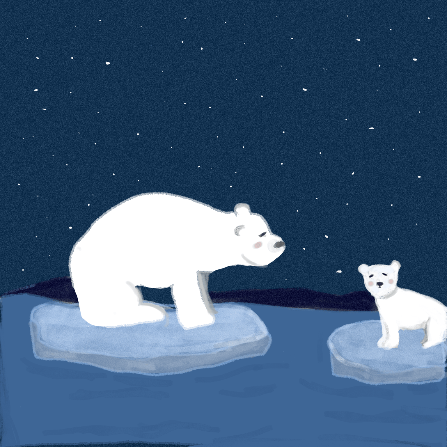 A mama Polar bear with a cub - image 1 - student project