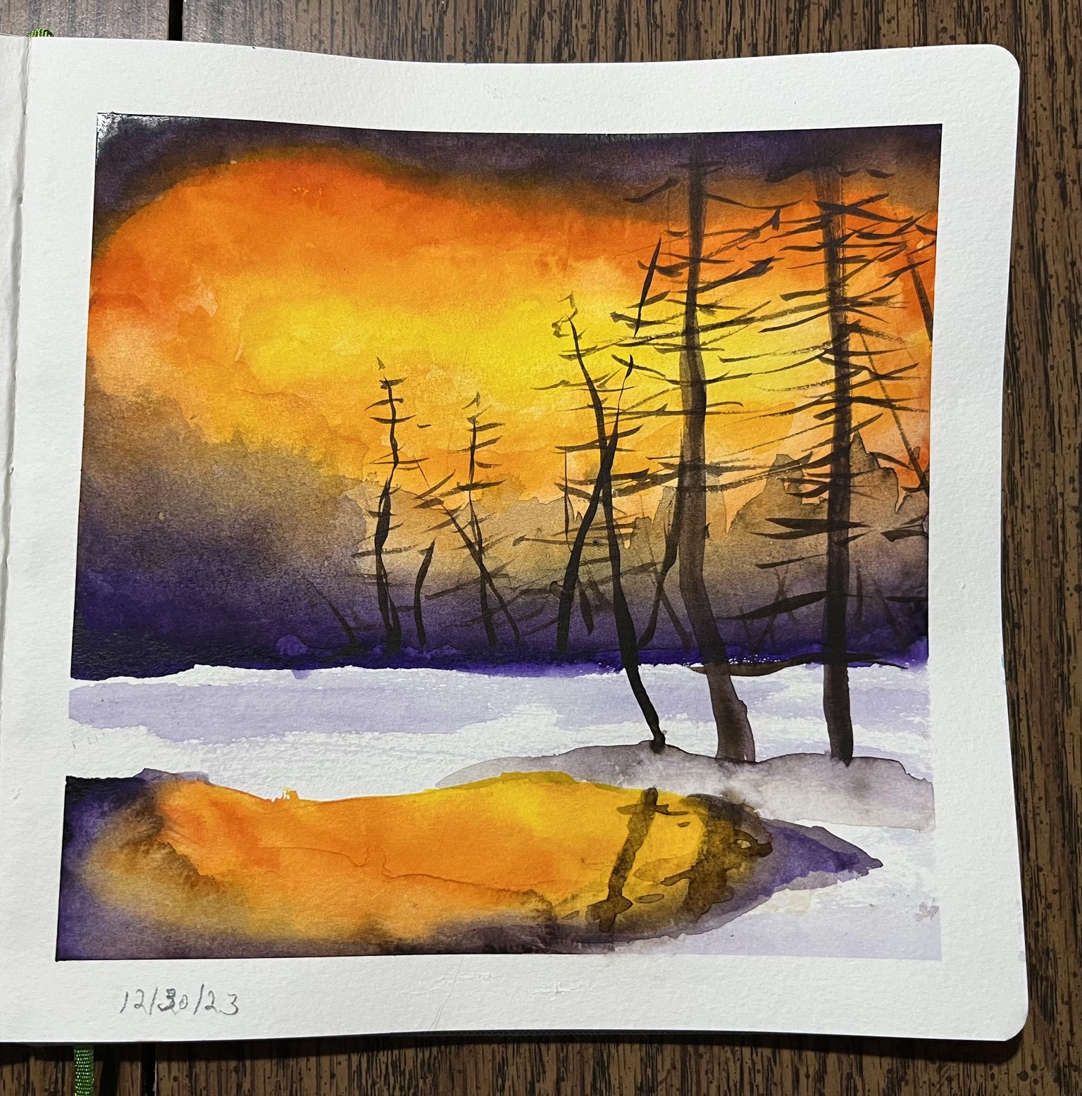 Winter WATERCOLOR - image 9 - student project