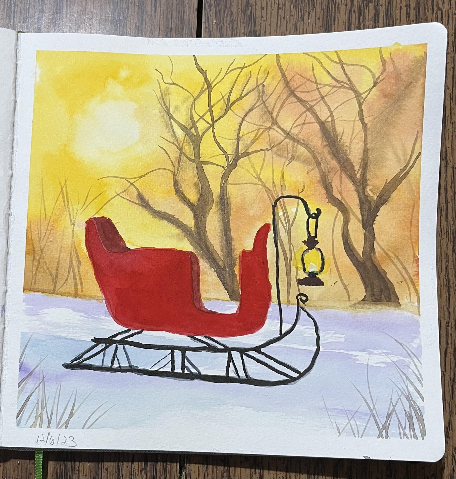 Winter WATERCOLOR - image 19 - student project