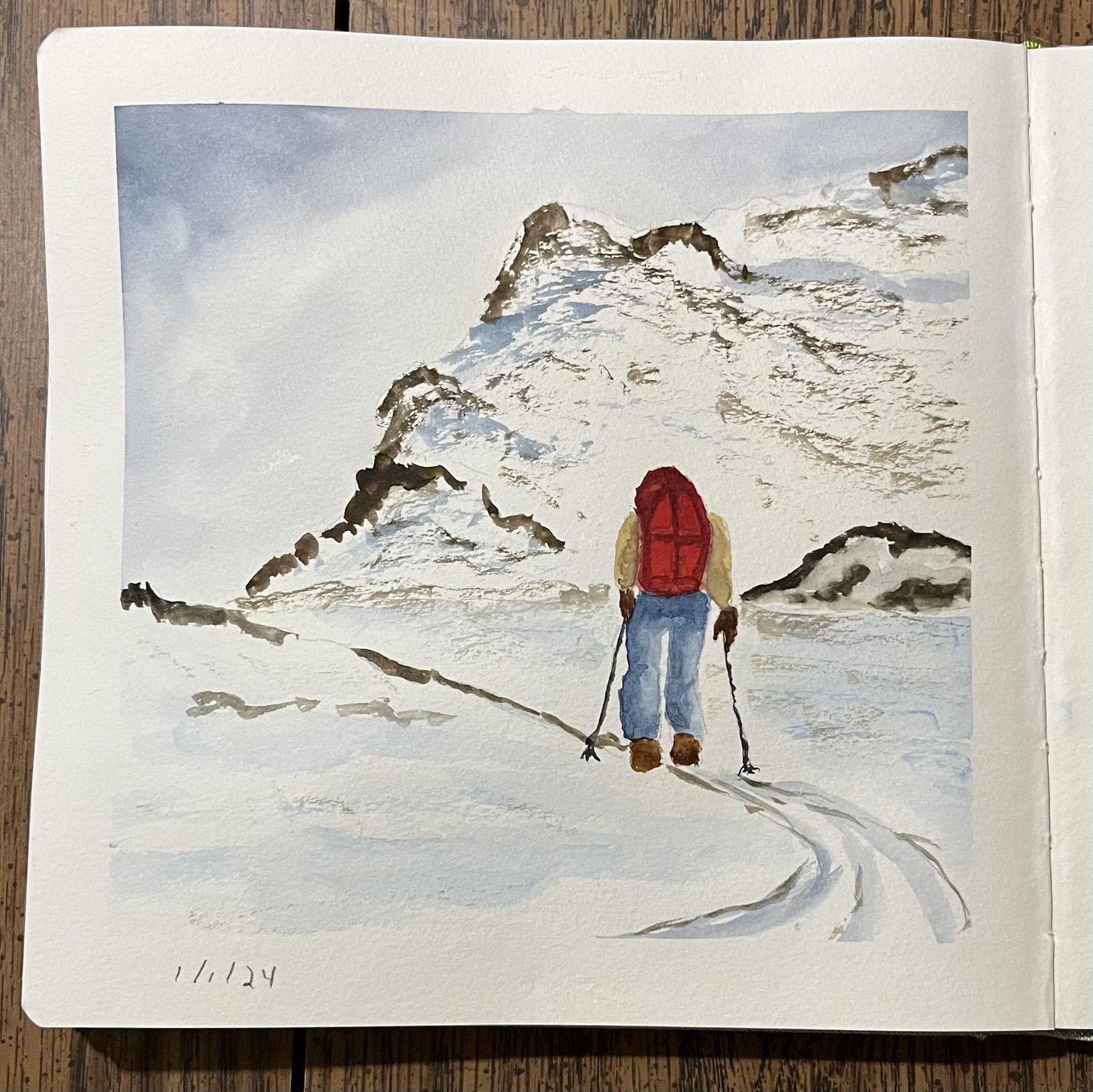 Winter WATERCOLOR - image 12 - student project