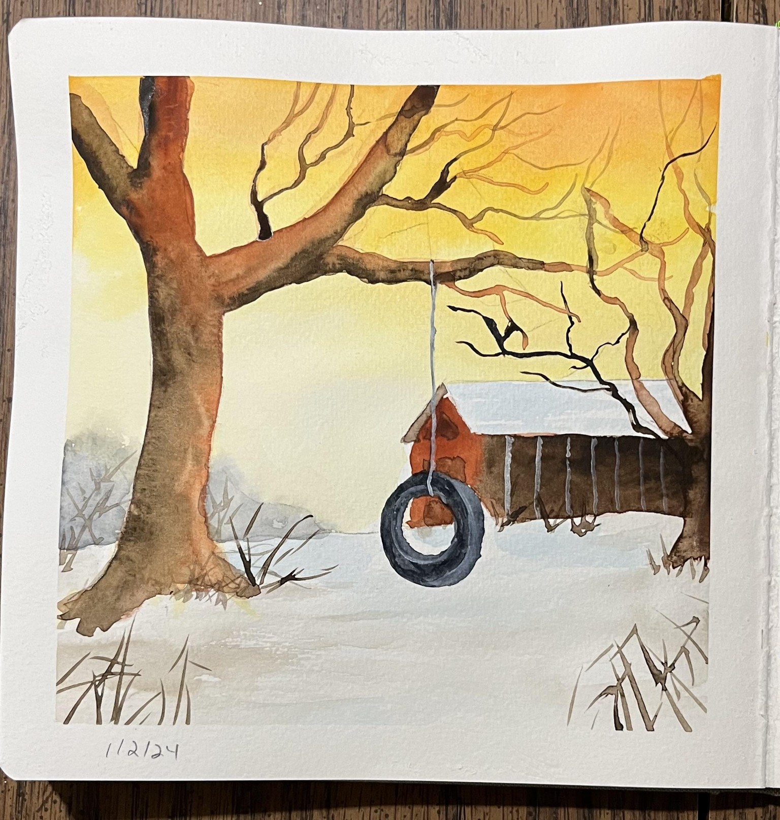 Winter WATERCOLOR - image 14 - student project