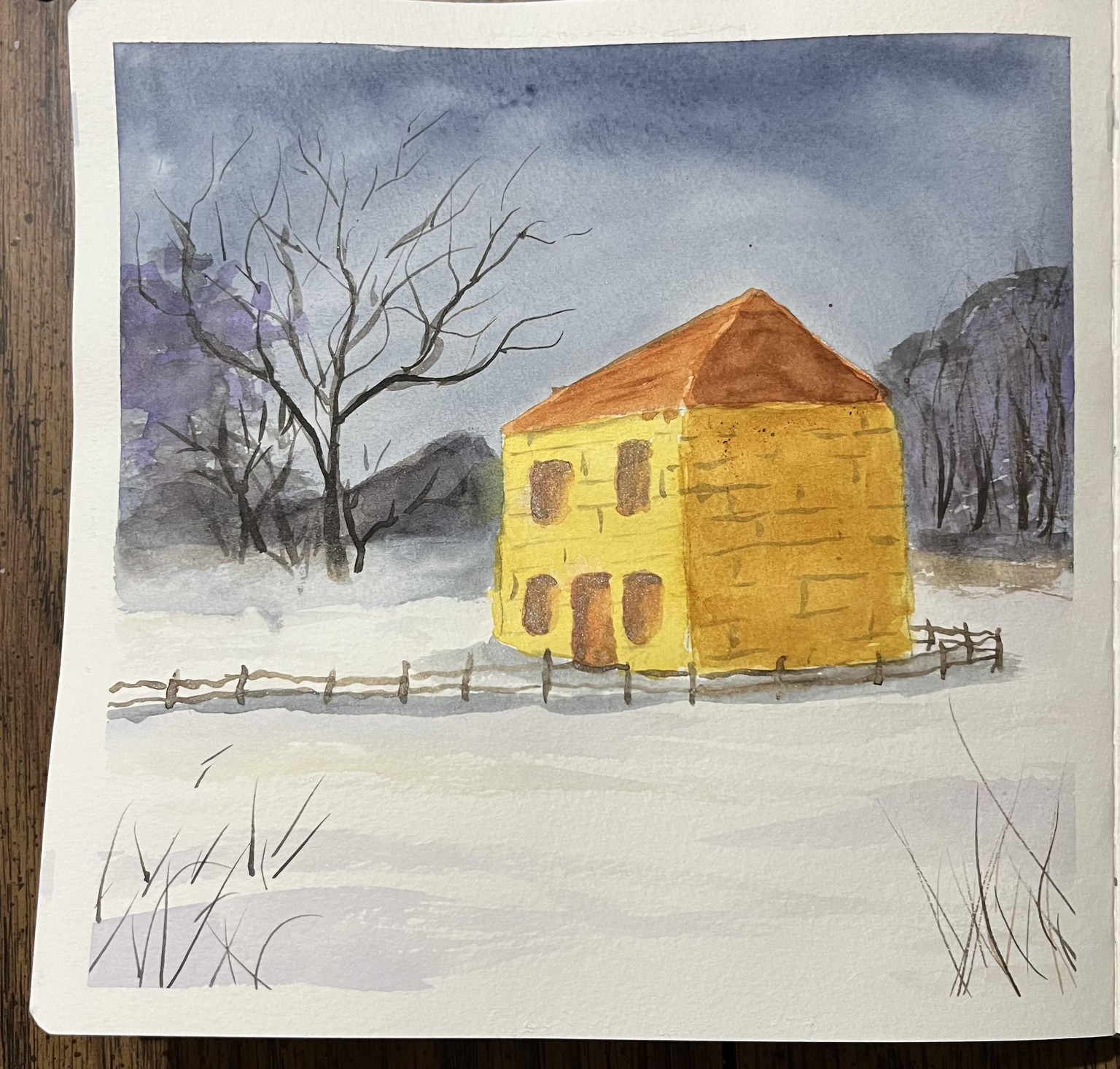 Winter WATERCOLOR - image 20 - student project