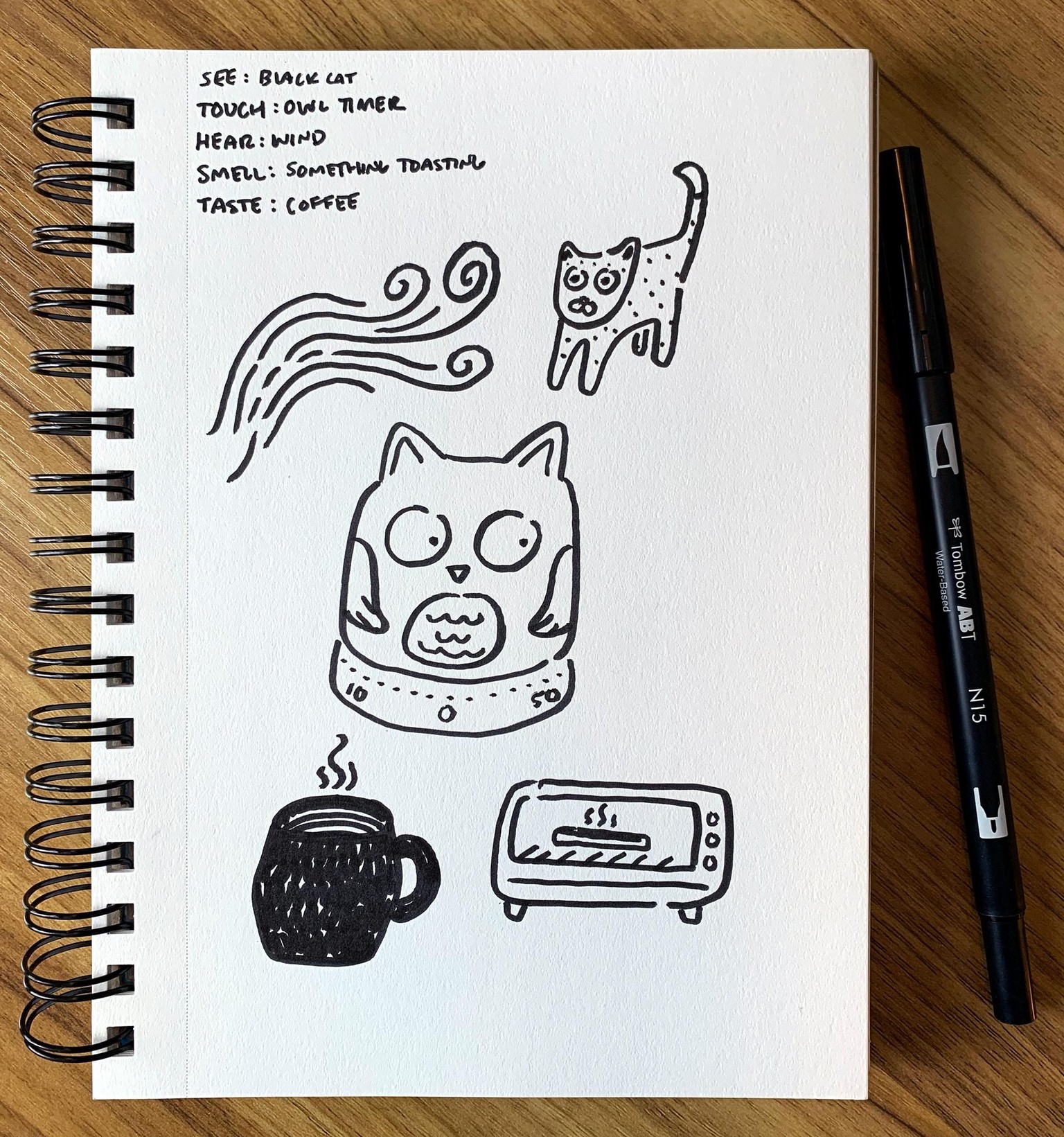 Wooden Cat, Owl Timer, the Wind, Toaster, and Coffee - image 1 - student project