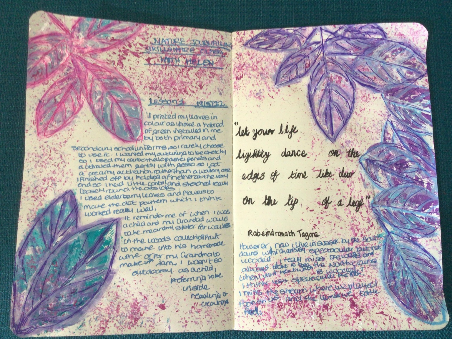 Nature Journaling with Helen Colebrook:Lesson 2 Leaf Printing - image 1 - student project