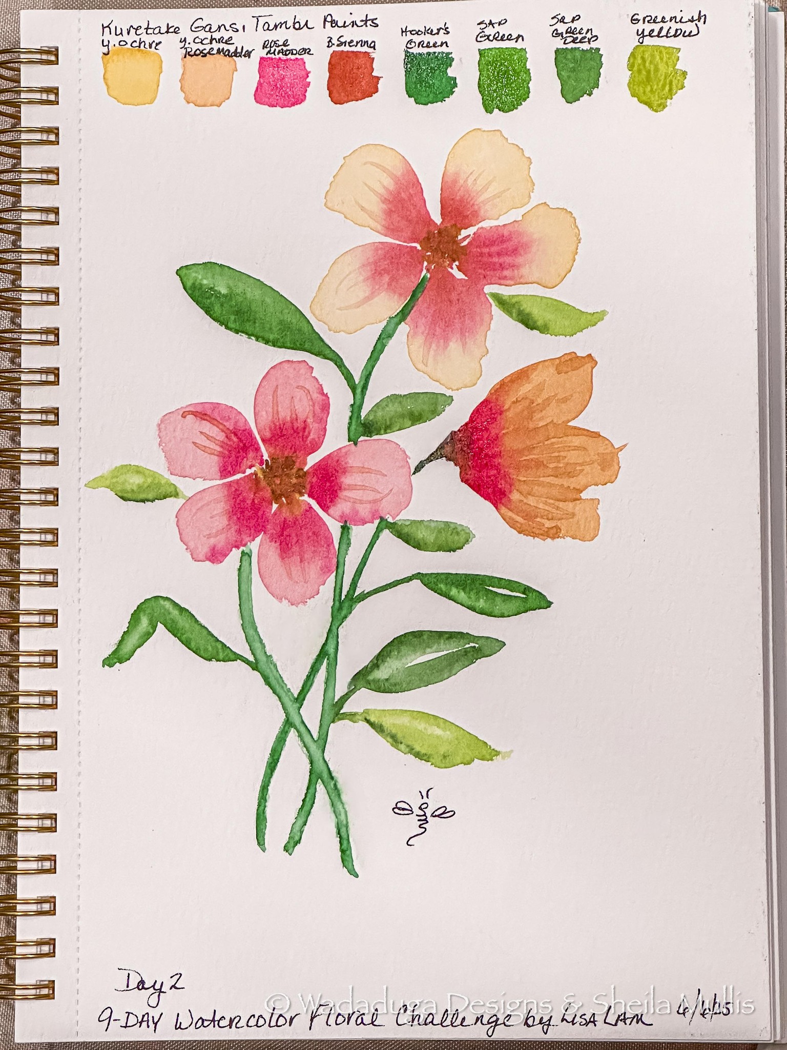9-Day Watercolor Florals Challenge - image 9 - student project