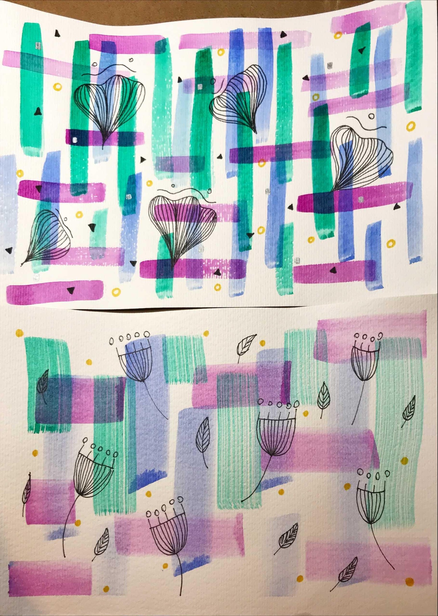 Watercolour patterns - image 1 - student project
