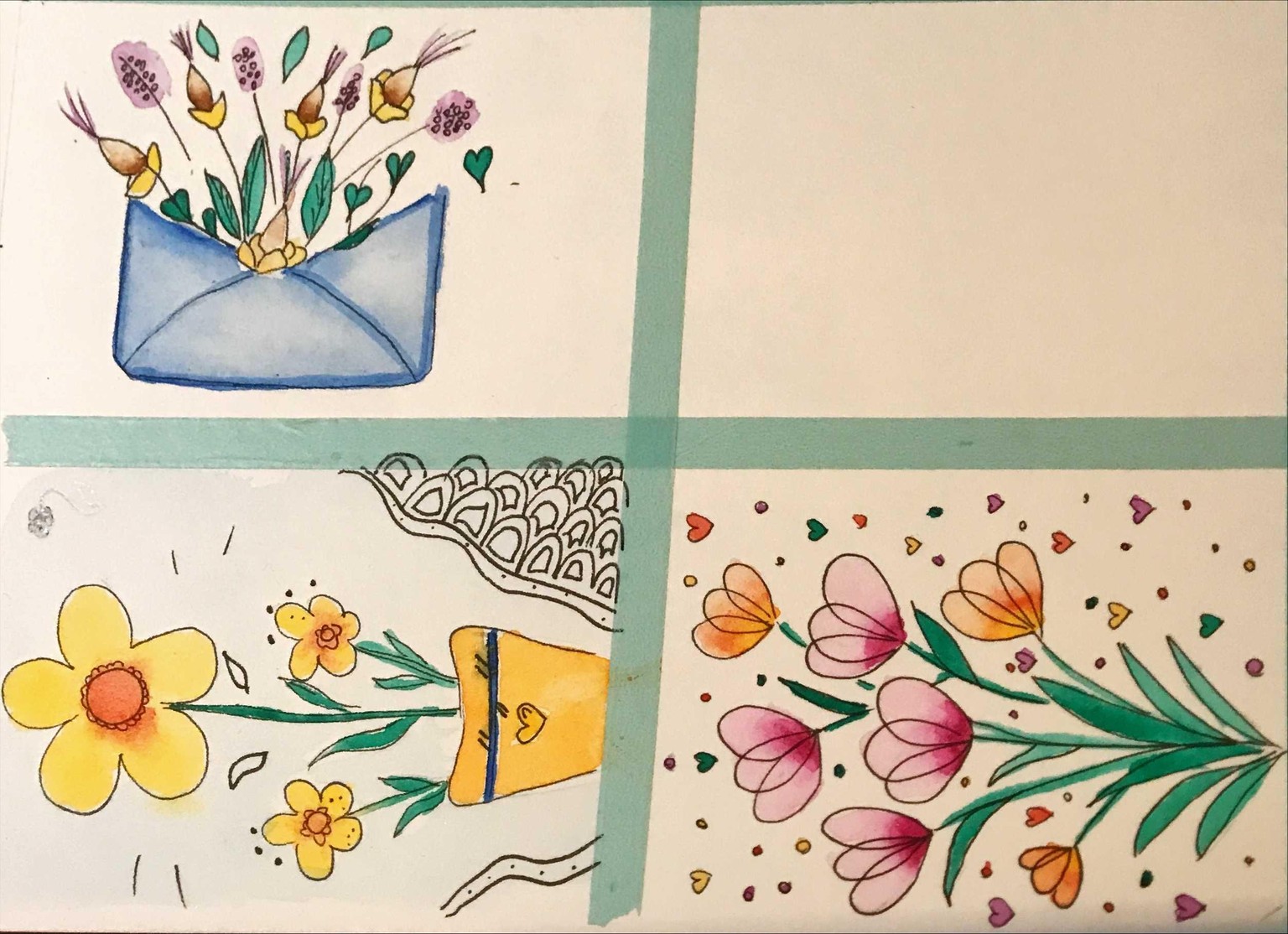 watercolour flowers with Heidi - image 1 - student project
