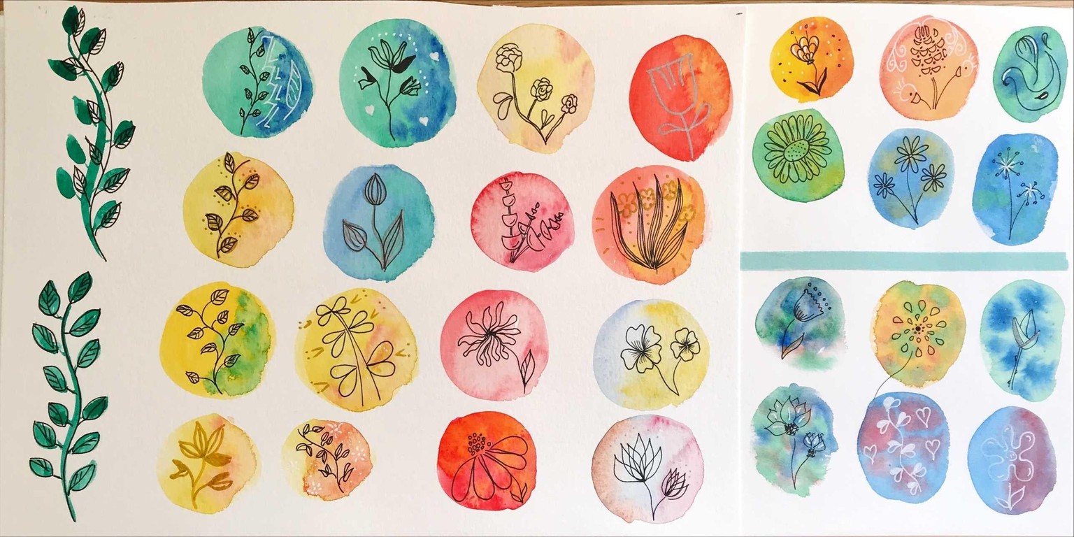 Watercolour and ink botanicals - image 1 - student project