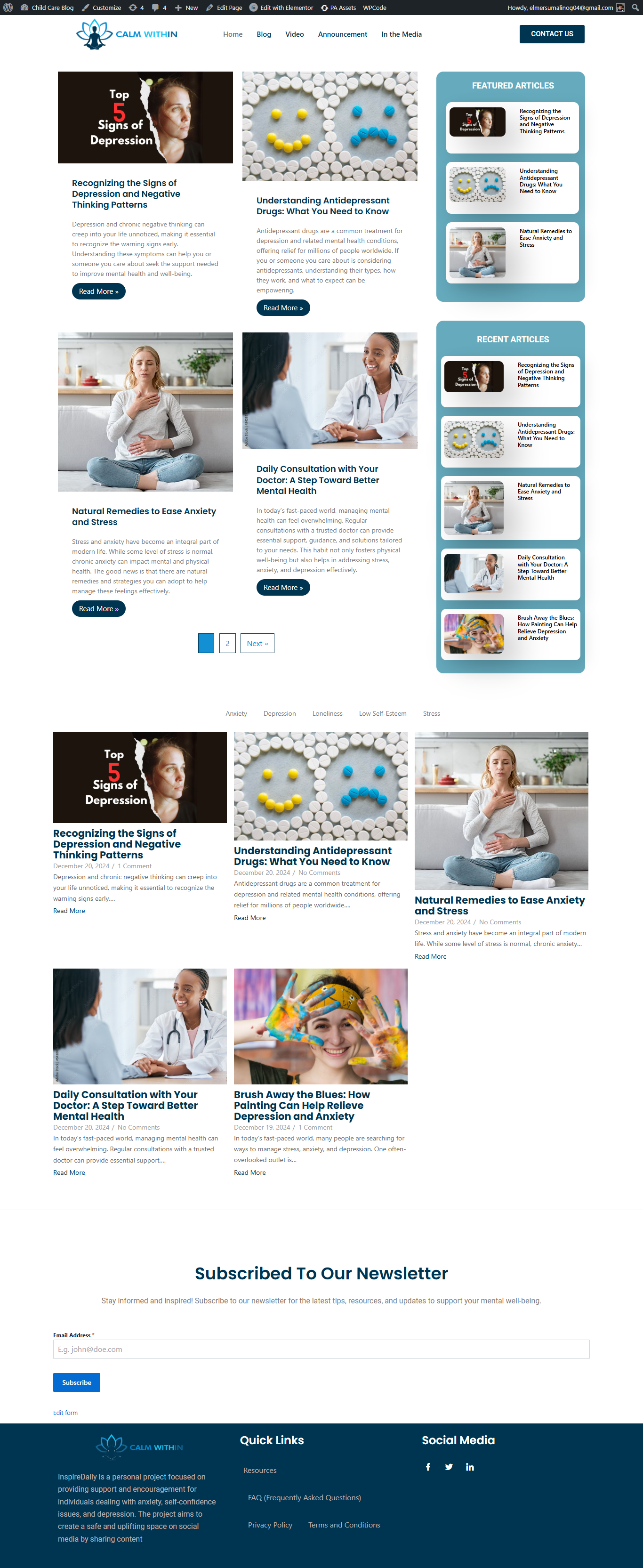 MY FIRST BLOG PAGE (https://calmwithin. site/) - image 1 - student project