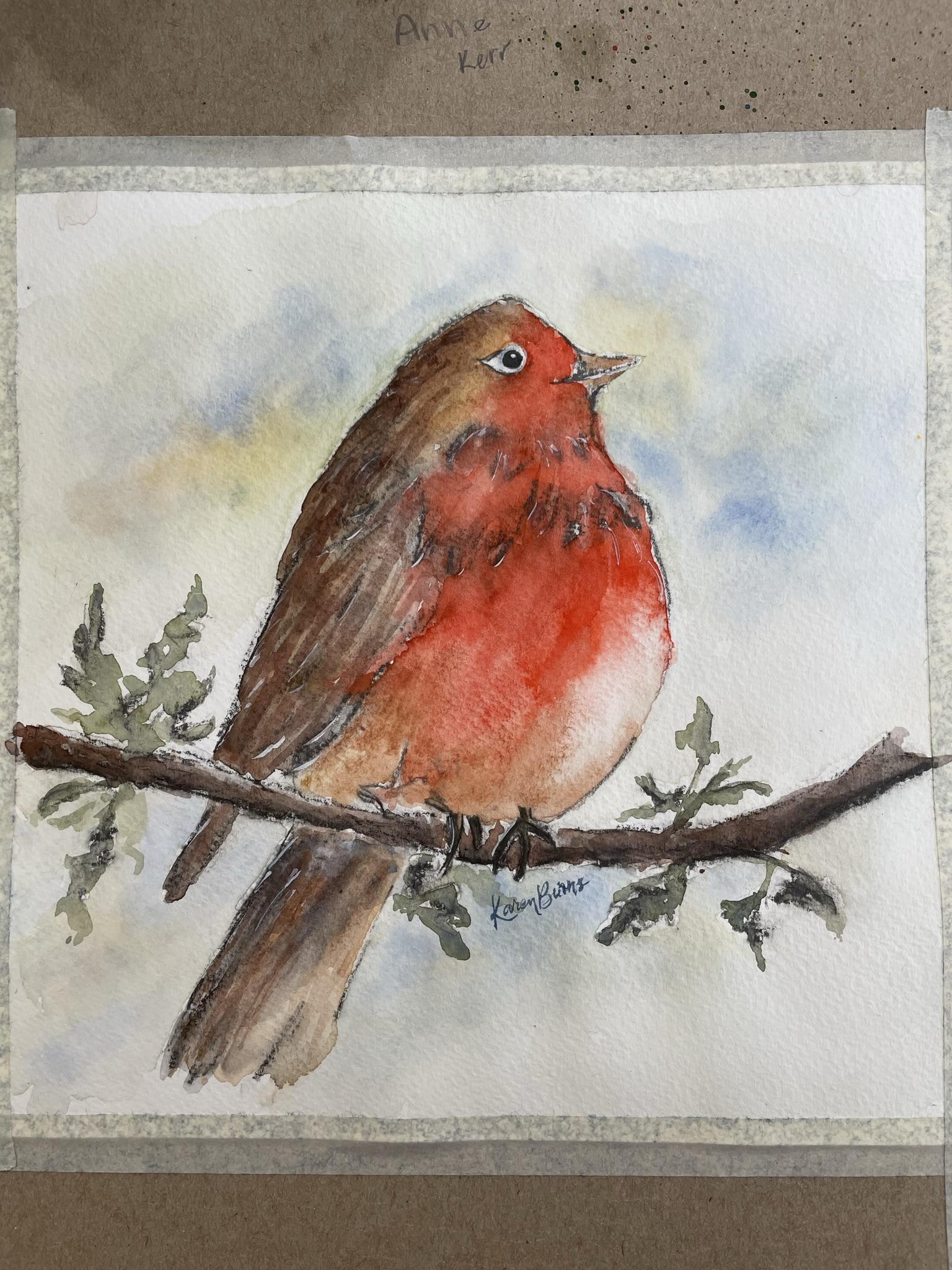 robin on a branch - image 1 - student project