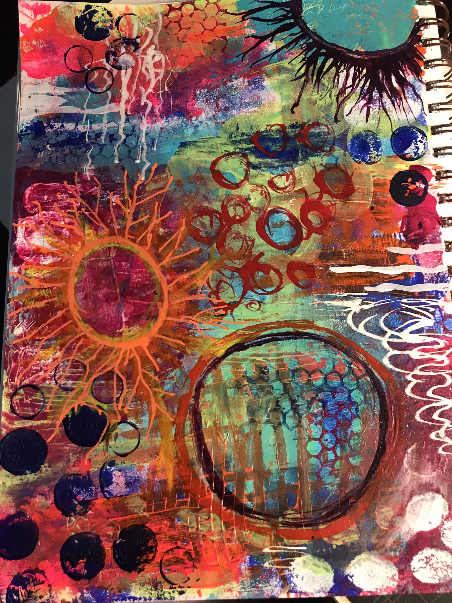 Abstract Mark Making in a journal - image 1 - student project