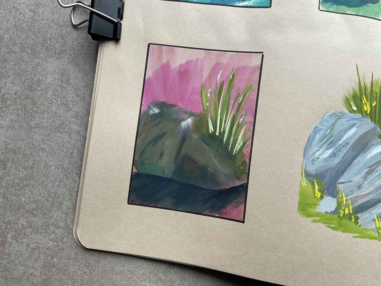 Practicing rocks with Gouache - image 3 - student project