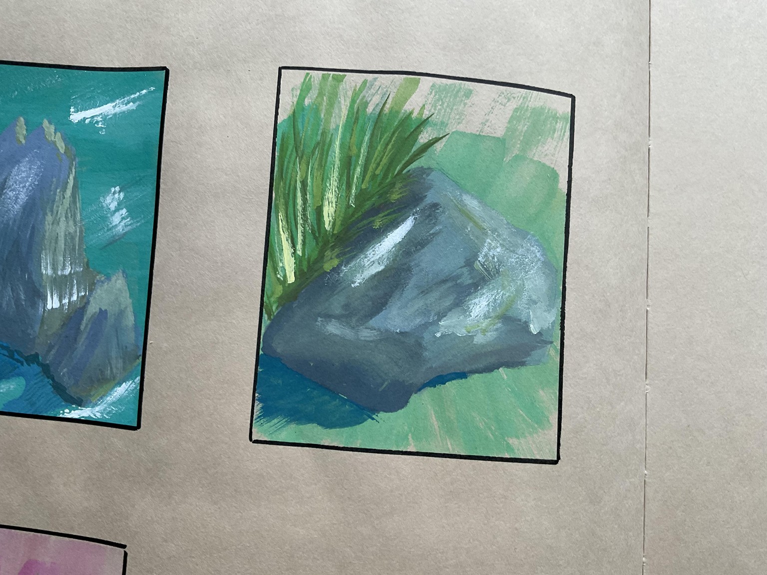 Practicing rocks with Gouache - image 2 - student project