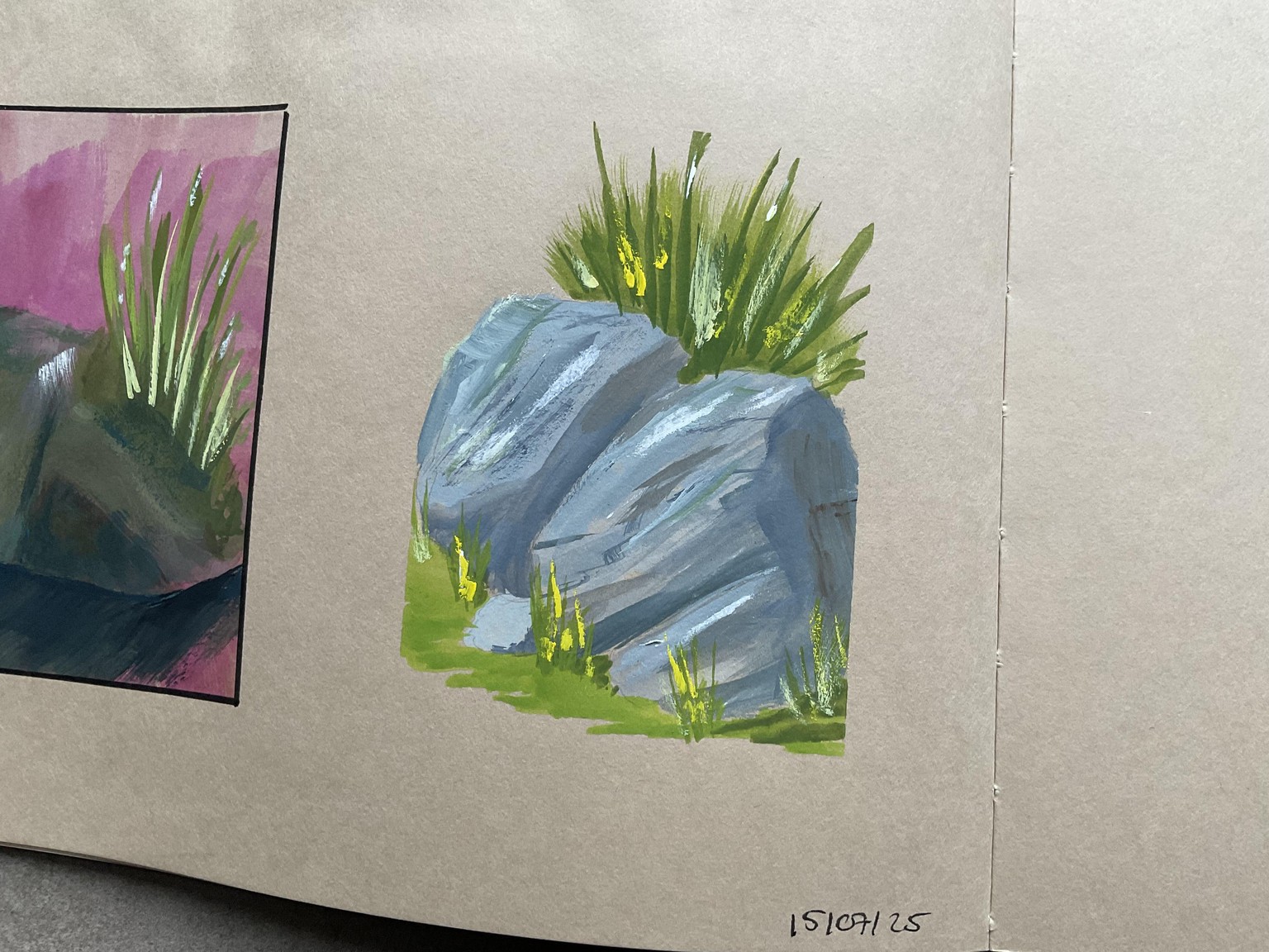 Practicing rocks with Gouache - image 4 - student project
