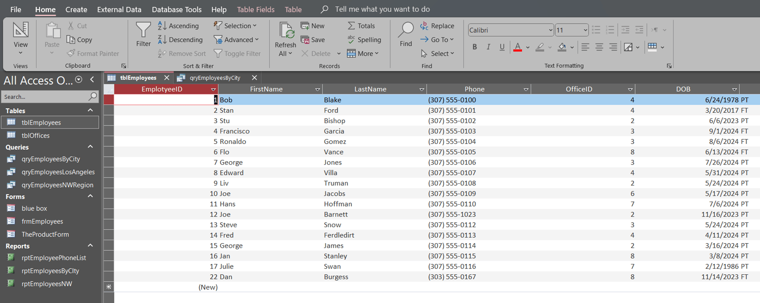 my access db - image 2 - student project