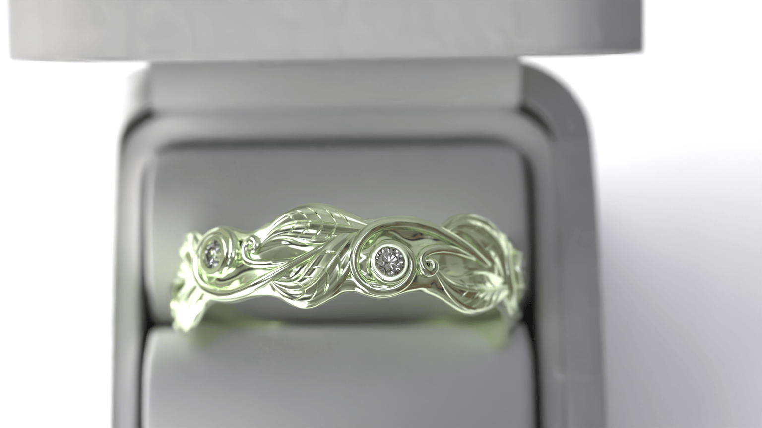 Art Nouveau Ring With Diamonds - image 3 - student project