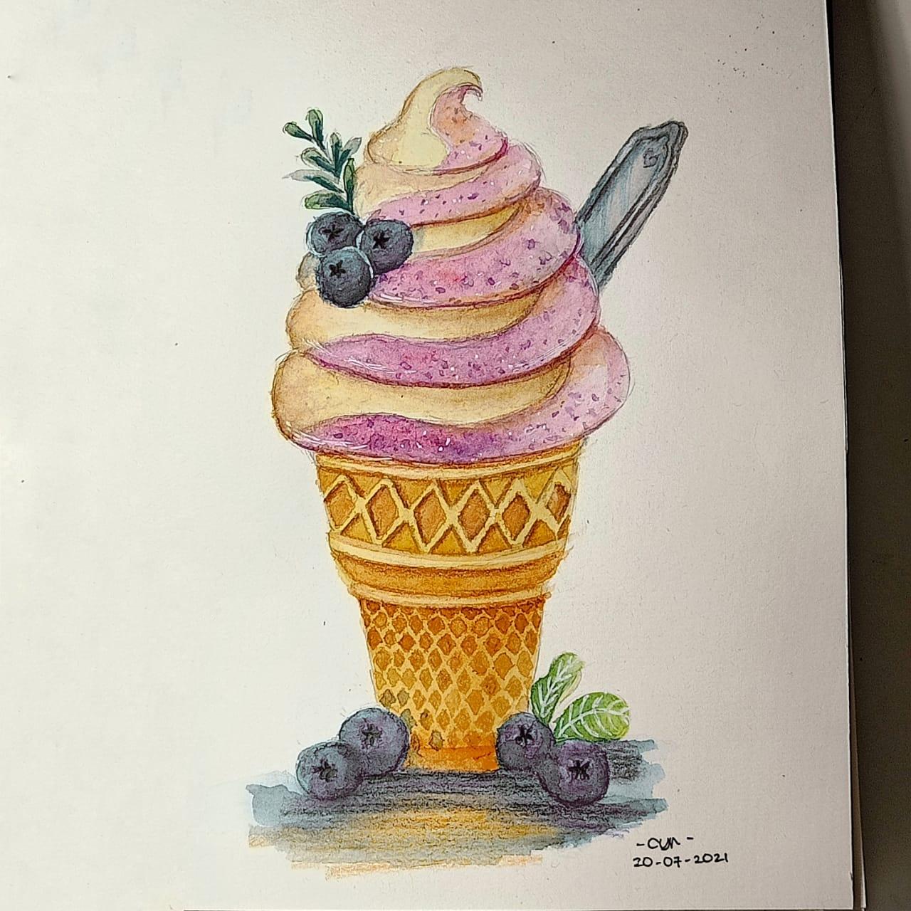 Blueberry Soft Ice Cream Cone - image 1 - student project