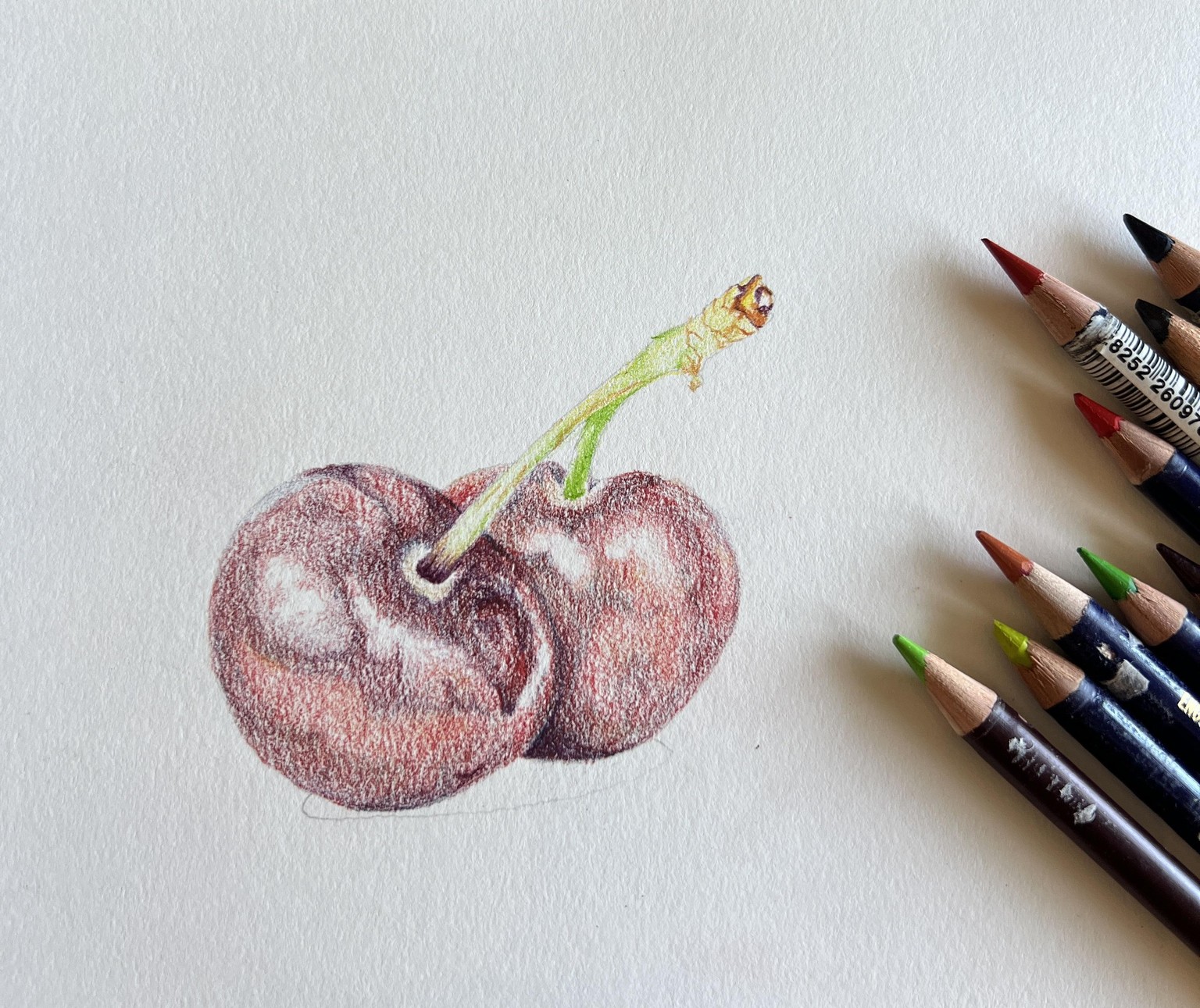 Color Pencil Cherries - image 3 - student project