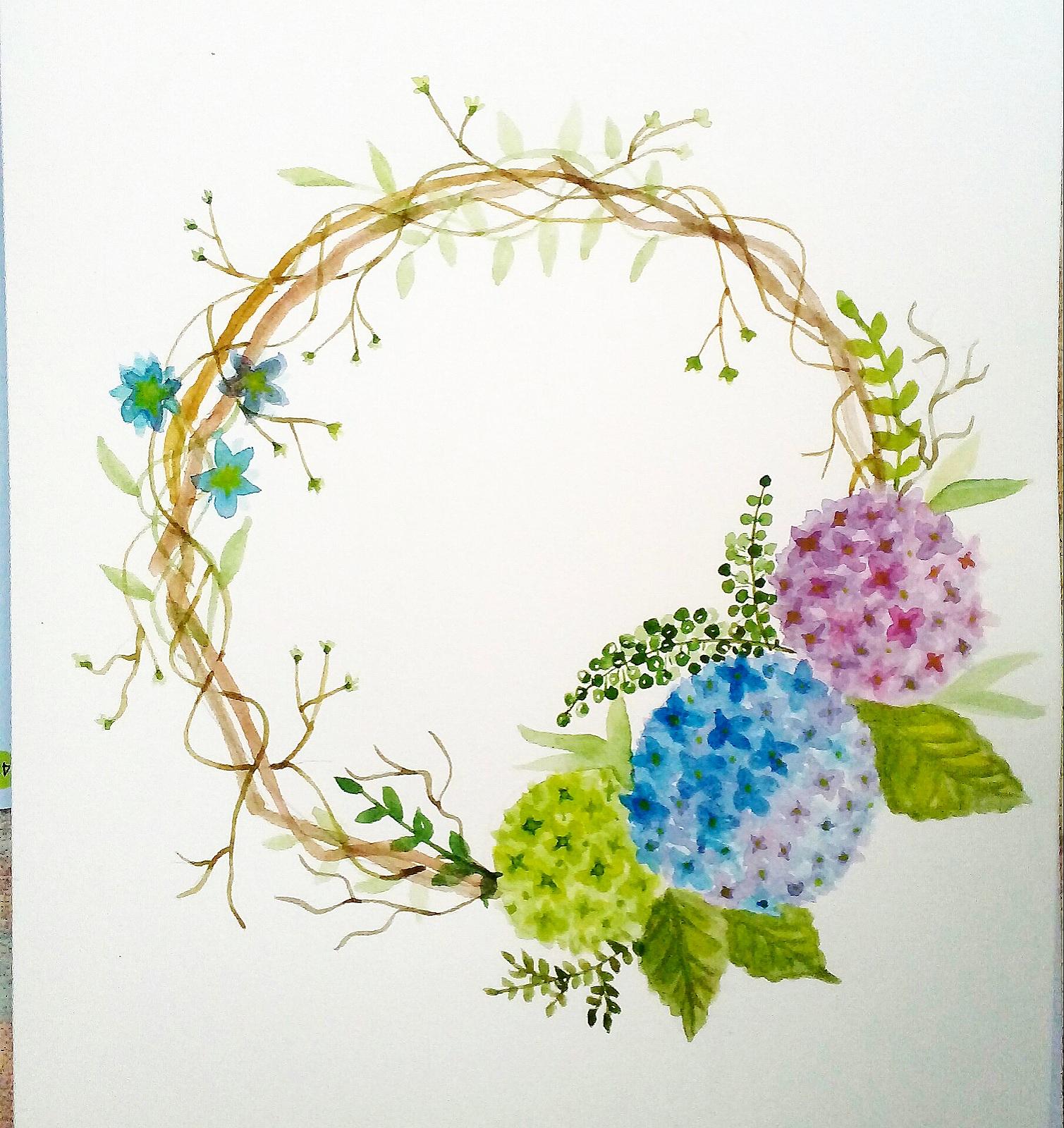 Watercolor wreaths - image 4 - student project