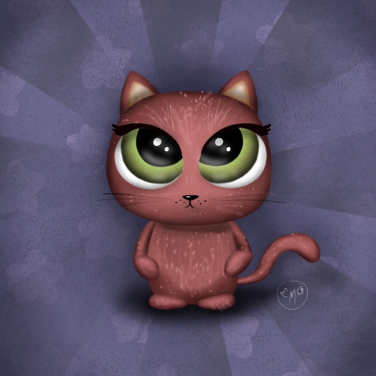 Blue raccoon and  pink cat - image 1 - student project