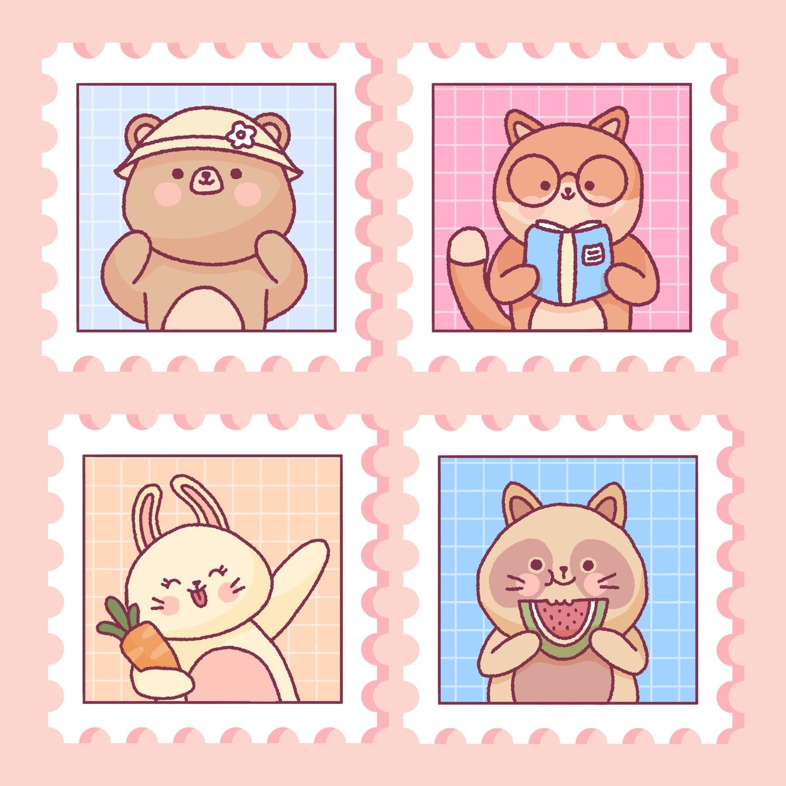 Pastel kawaii stamps - image 1 - student project