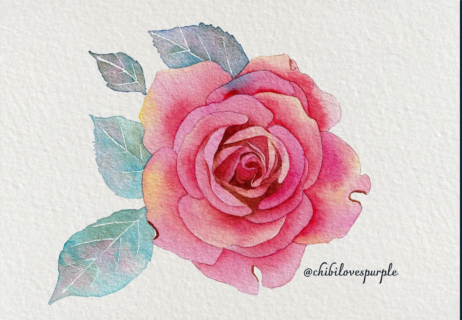 Red Rose in Watercolor - image 1 - student project