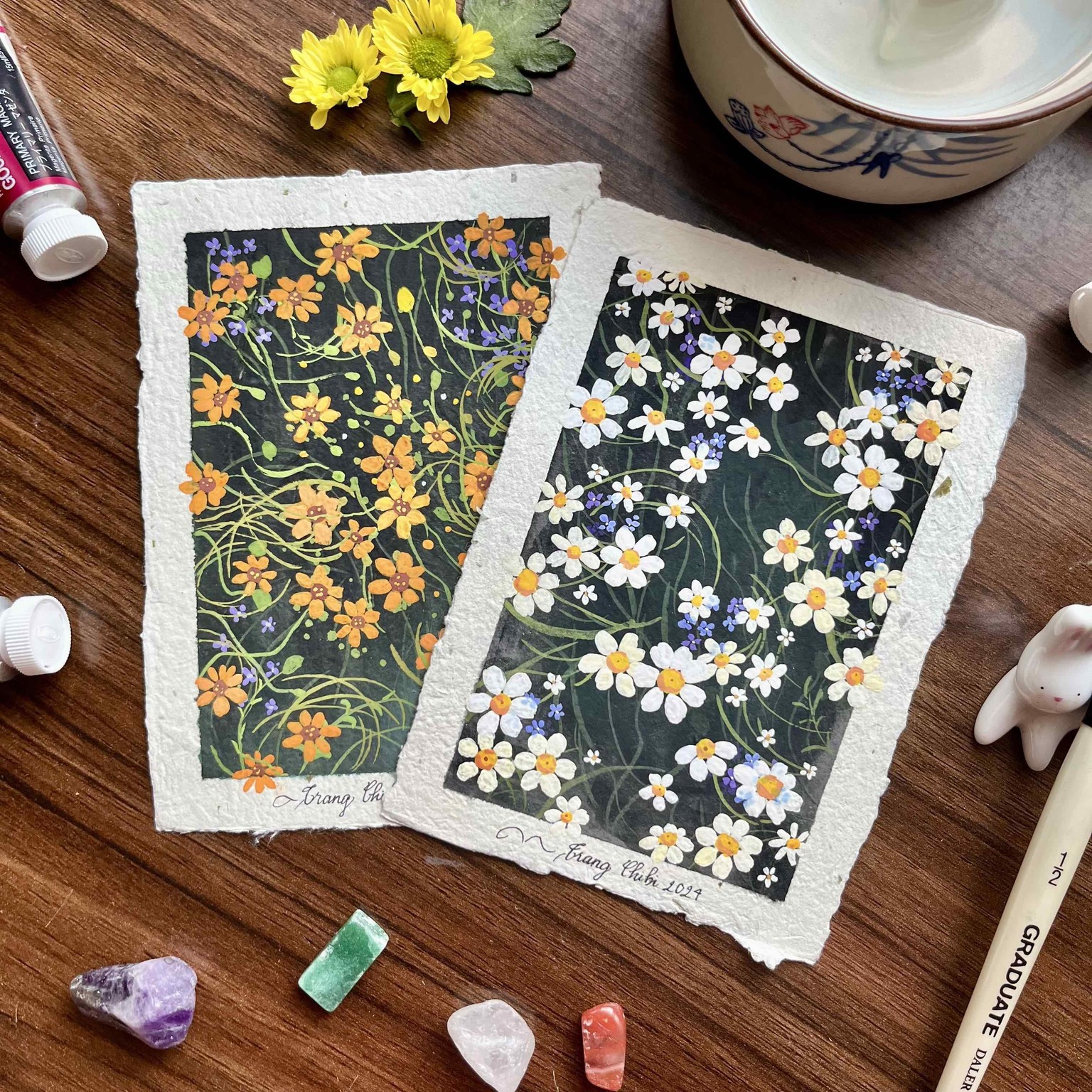My Daisy Gouache Paintings - image 1 - student project