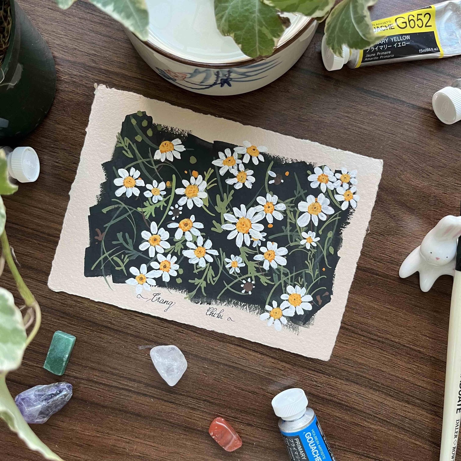 My Daisy Gouache Paintings - image 4 - student project