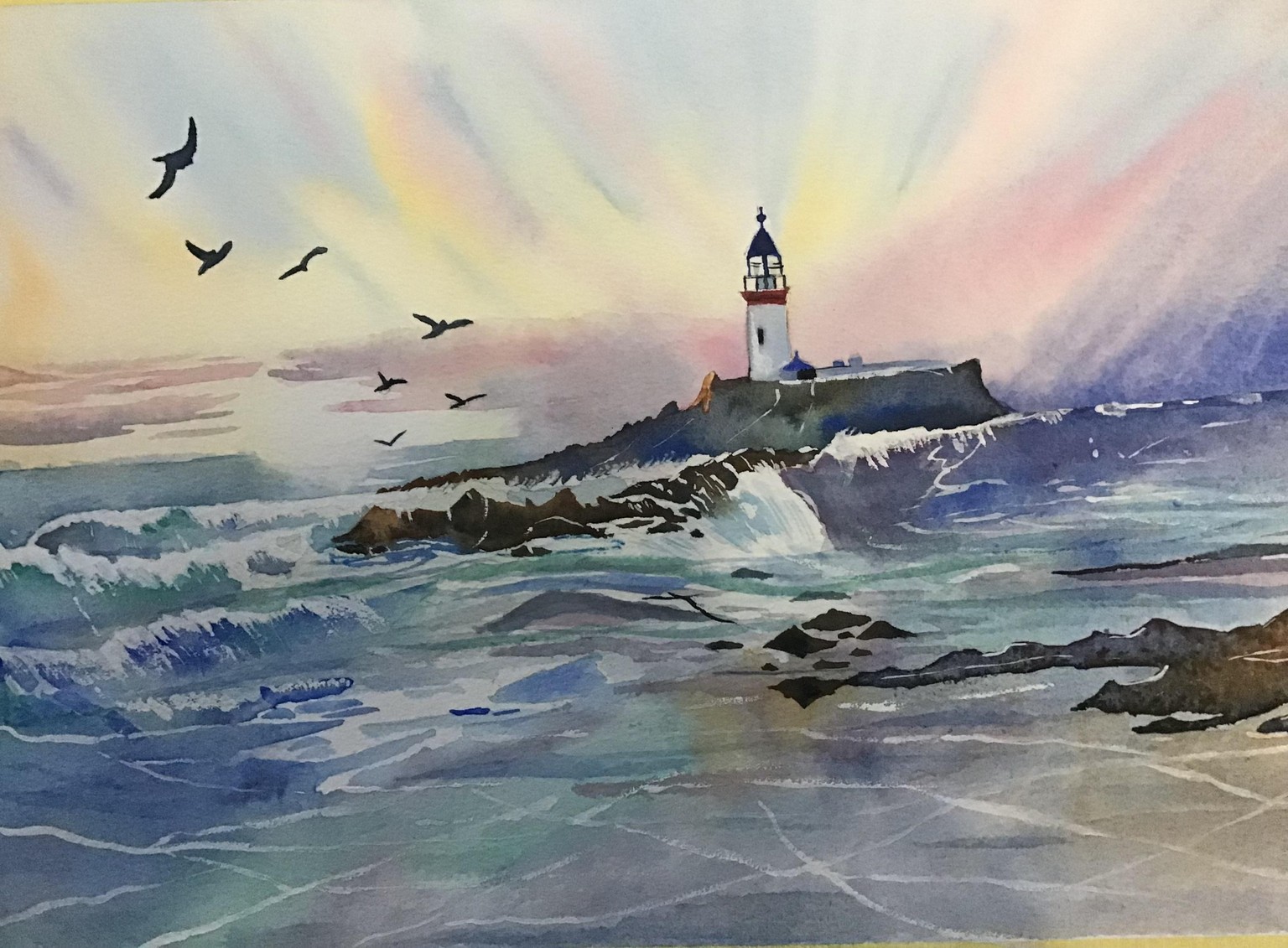 Expressive watercolour seascape - image 1 - student project