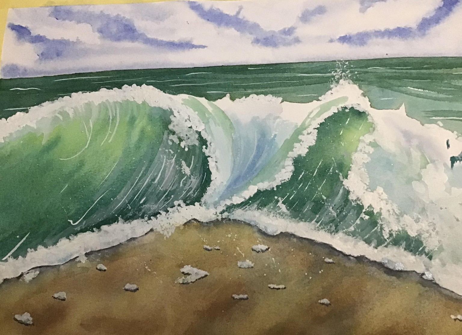 Watercolour ocean waves - image 1 - student project