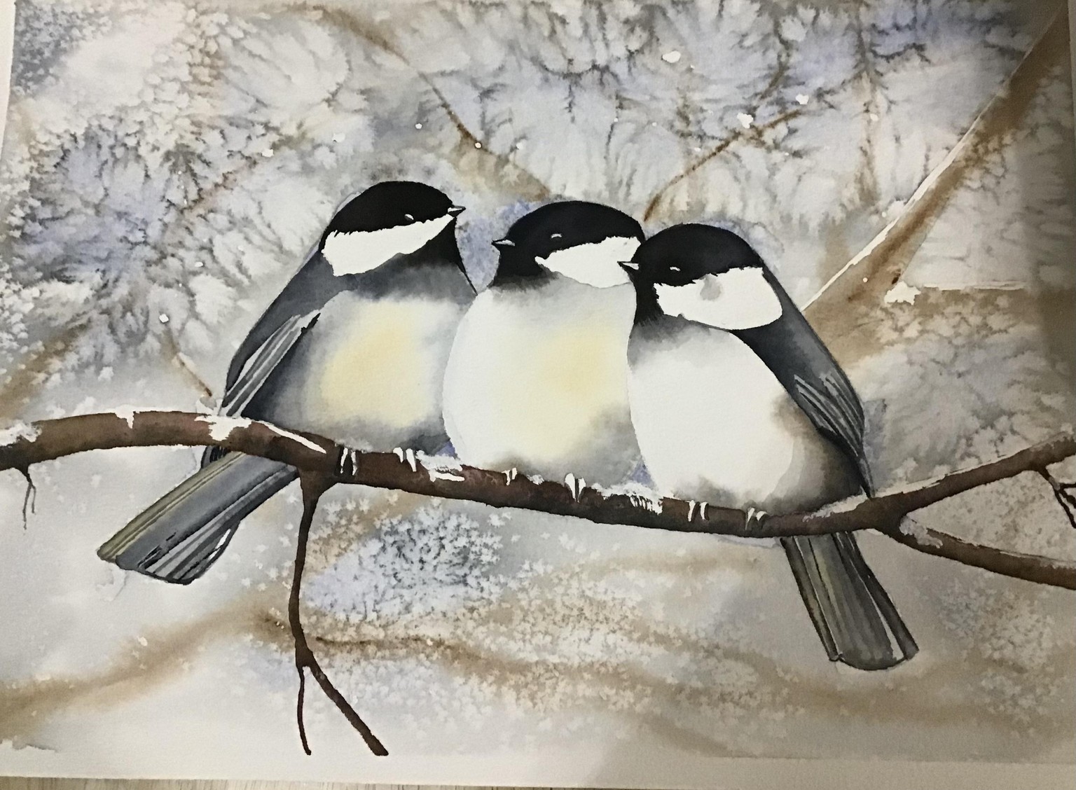 Watercolour birds and branches - image 1 - student project