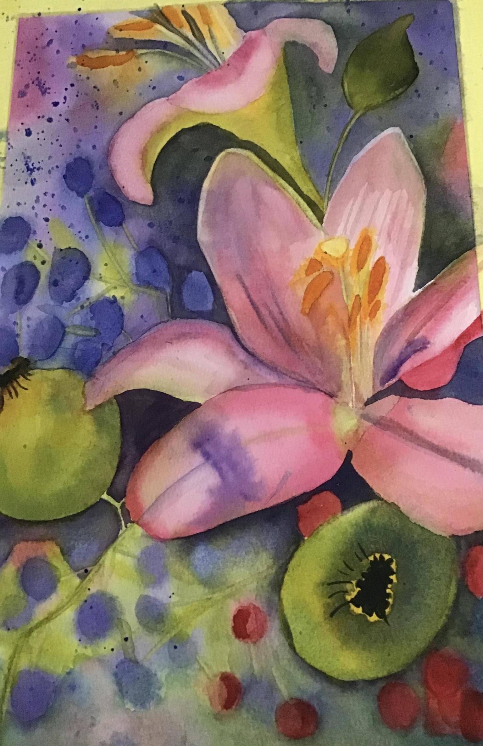 Vibrant & spontaneous watercolour flowers - image 1 - student project