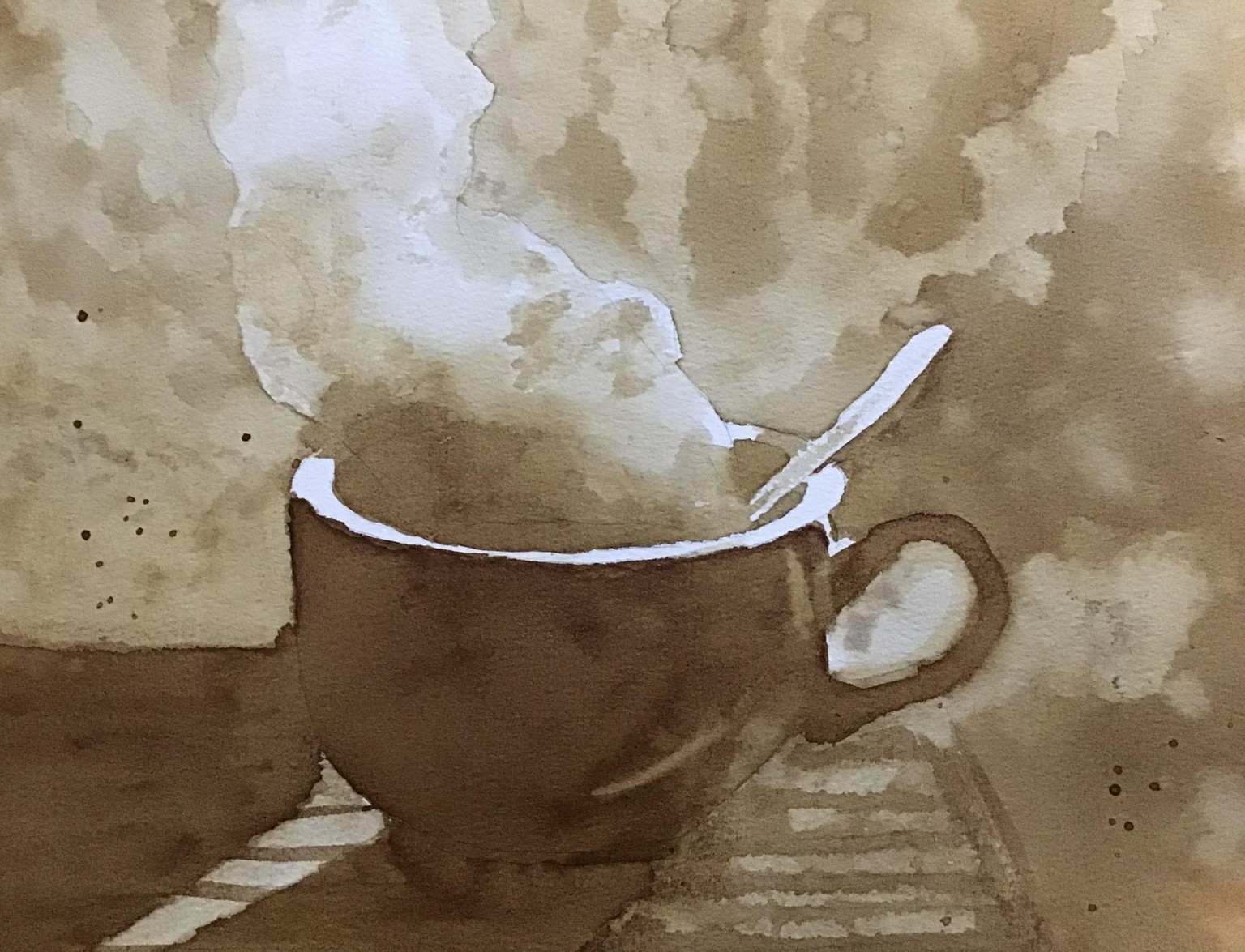 Steaming coffee cup using coffee paint - image 1 - student project