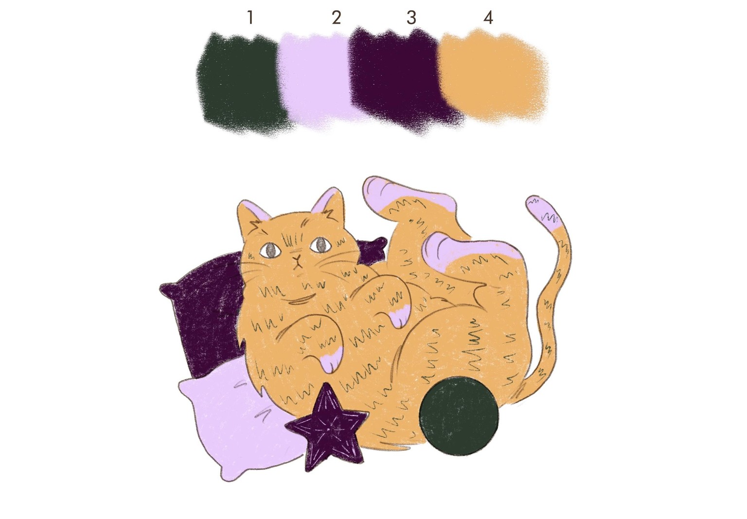 Value and colour study - Cat - image 2 - student project