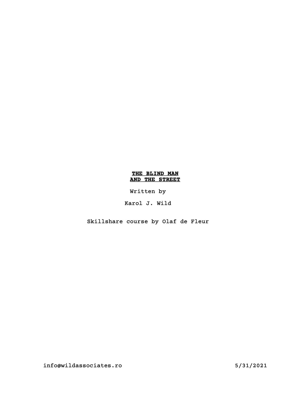 SCREENPLAY DRAFT - image 1 - student project