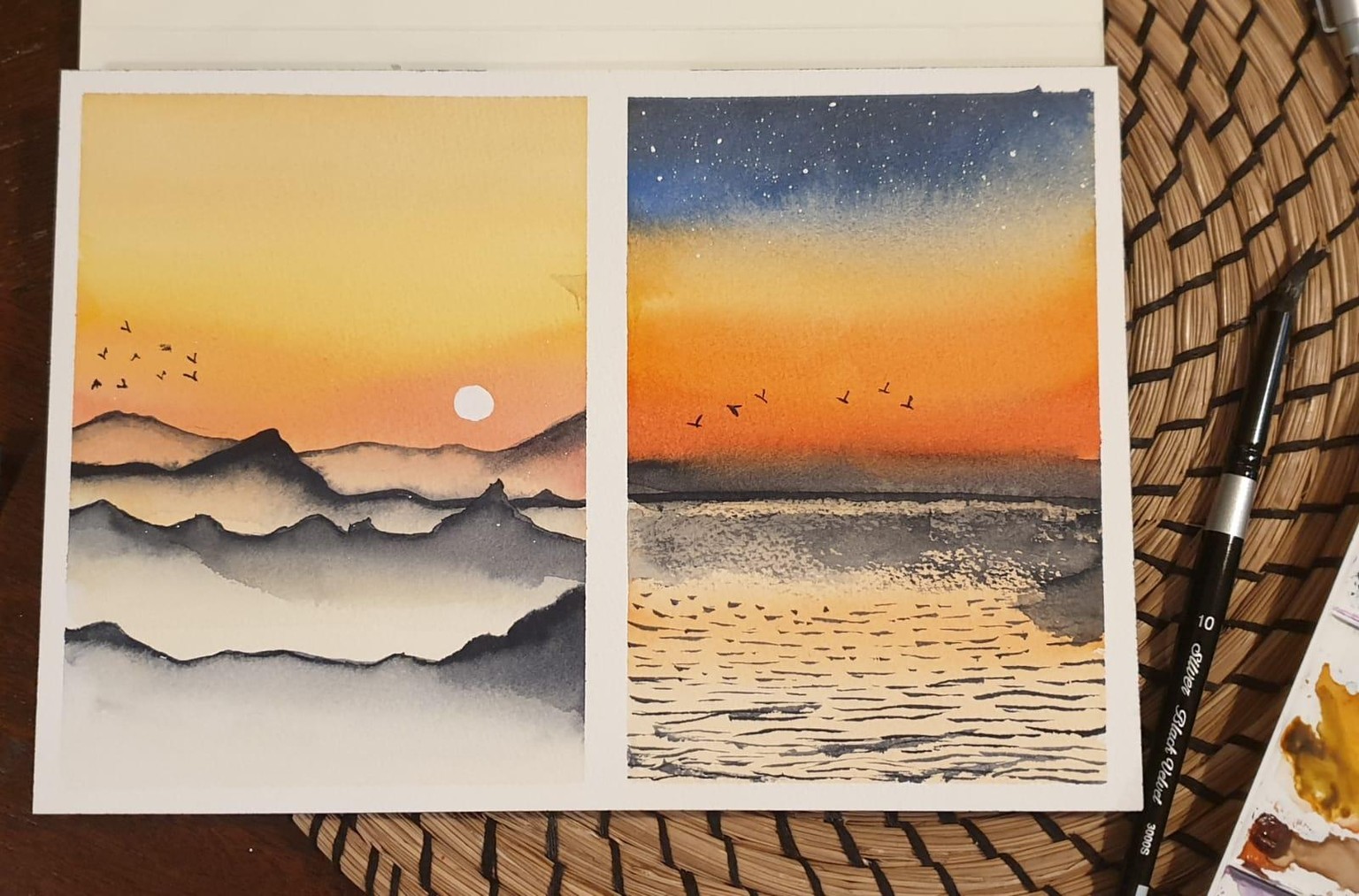 6 easy watercolor  landscapes - image 1 - student project