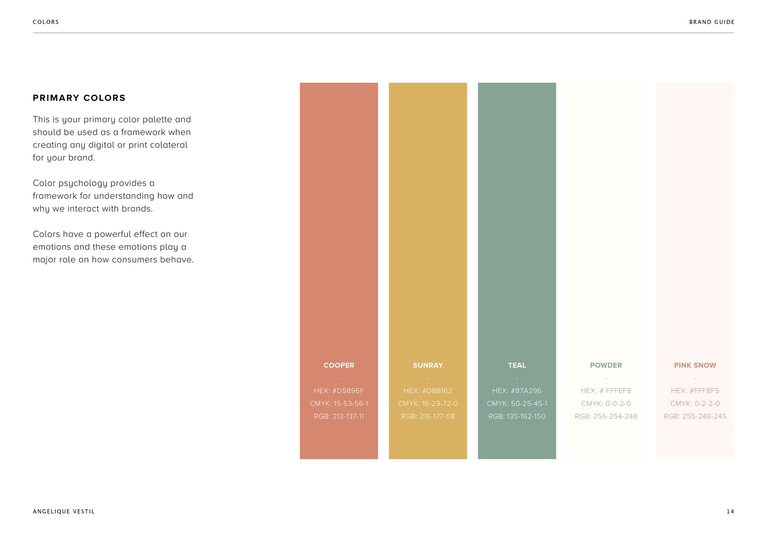 Angelique's Brand Guide Design Process - image 5 - student project