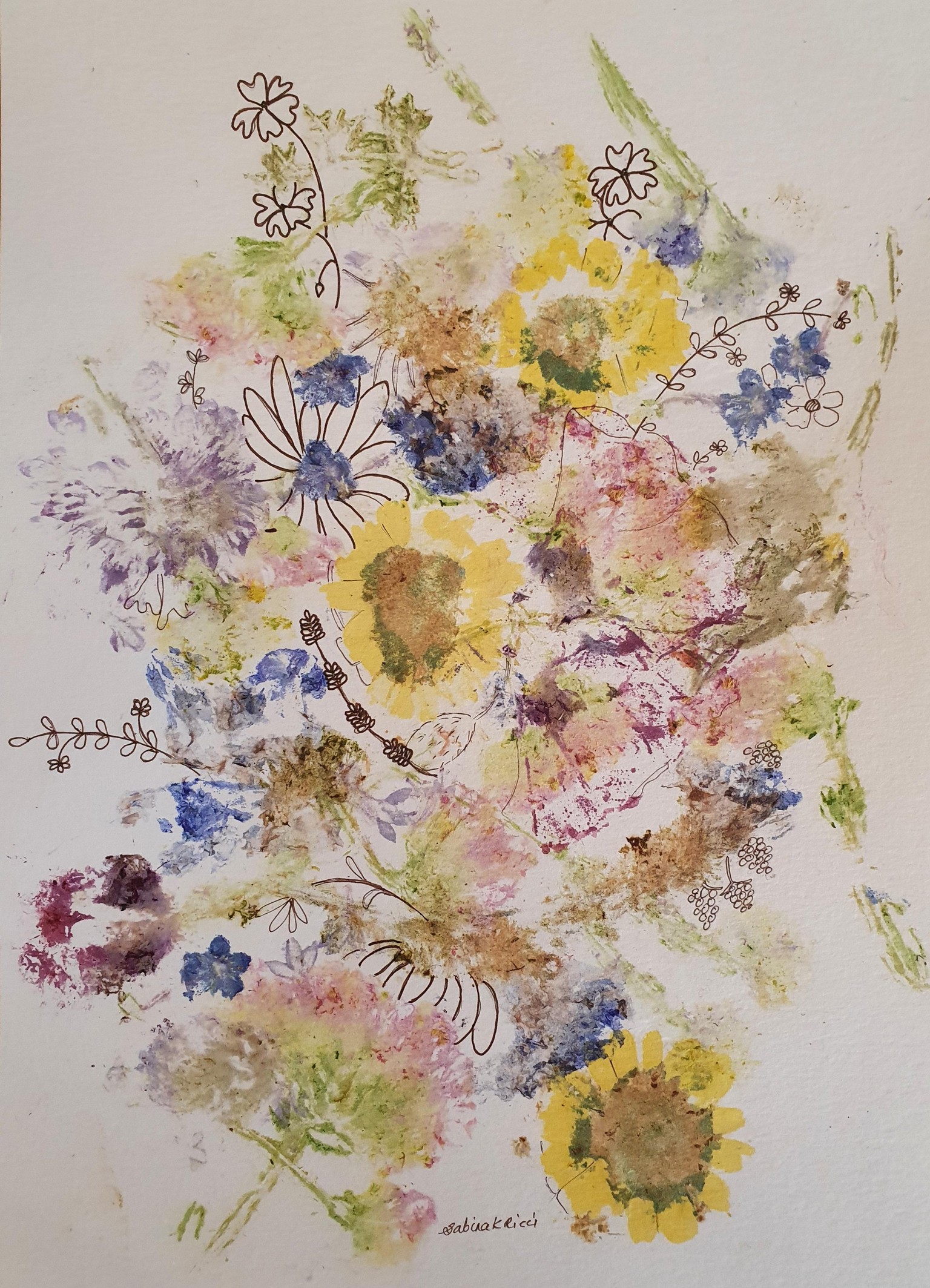 Foraged Flowers Abstract and Floral Garden Bouquet - image 2 - student project