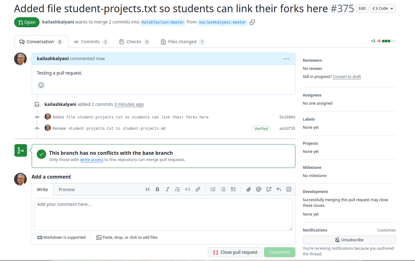 Github Essentials and GitHub Repo - image 5 - student project