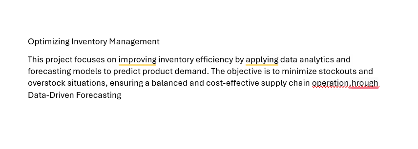 Optimizing Inventory Management - image 1 - student project