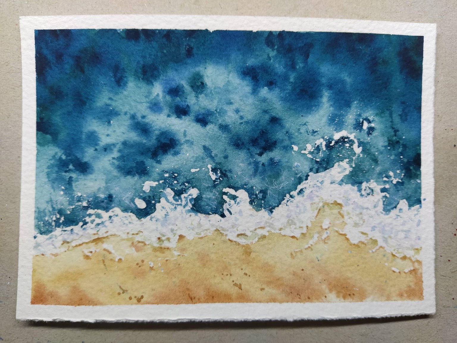 My Watercolor Ocean Waves - image 1 - student project