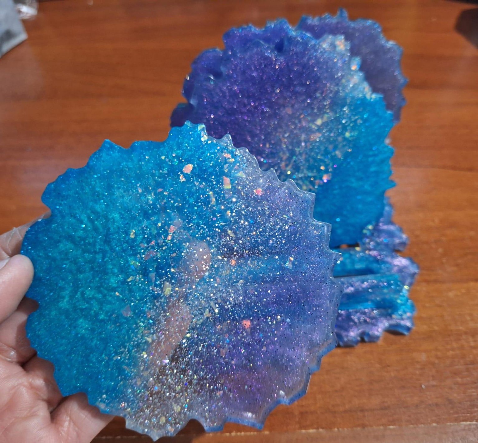 Glitter Coaster Set/Set de posavasos con glitter - image 1 - student project