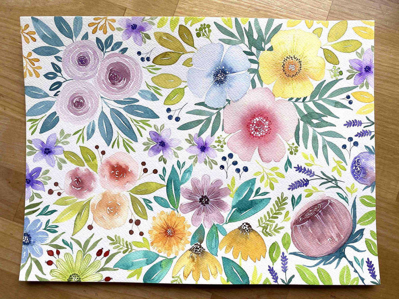 Loose Watercolor Florals - image 1 - student project