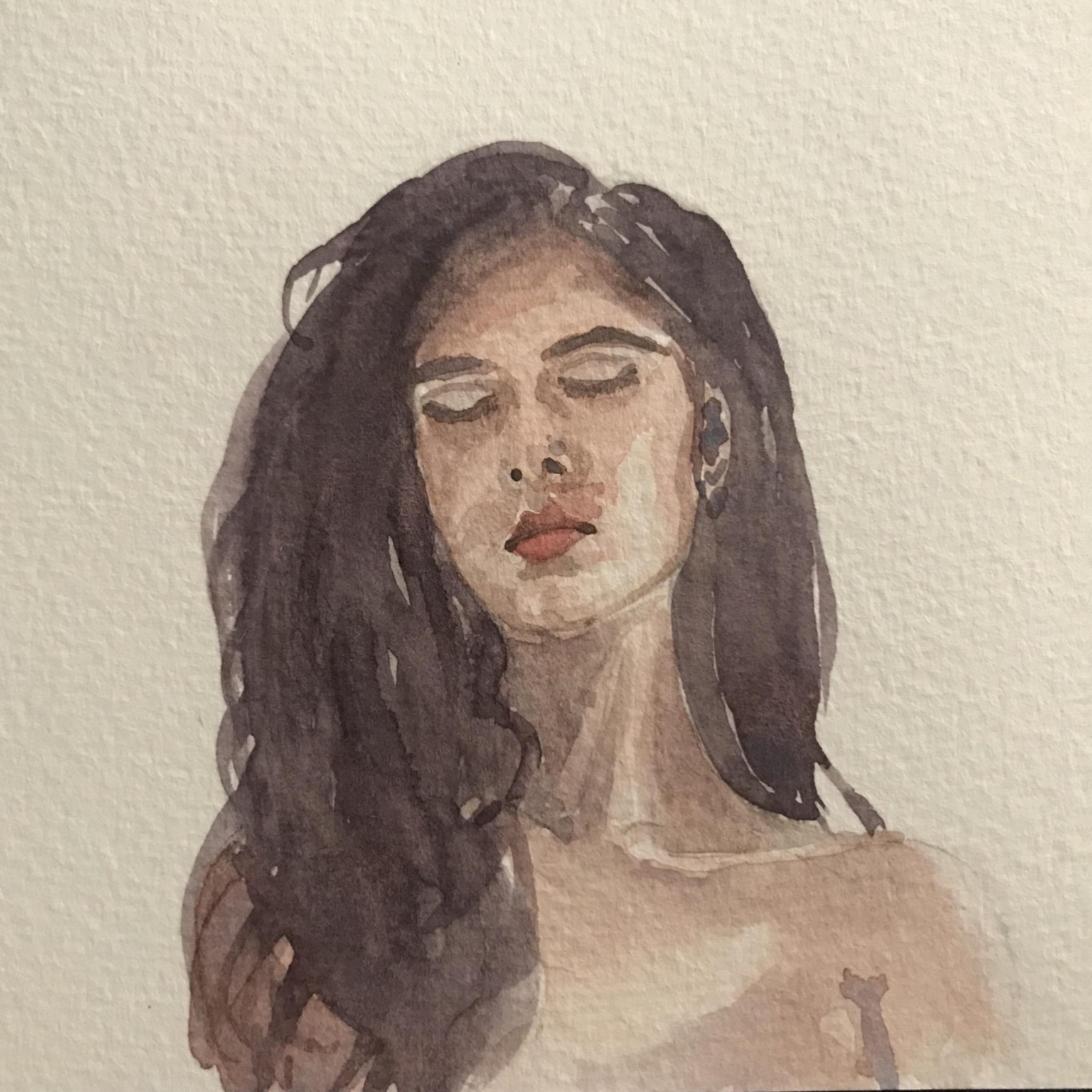 Tiny watercolour portraits - image 1 - student project