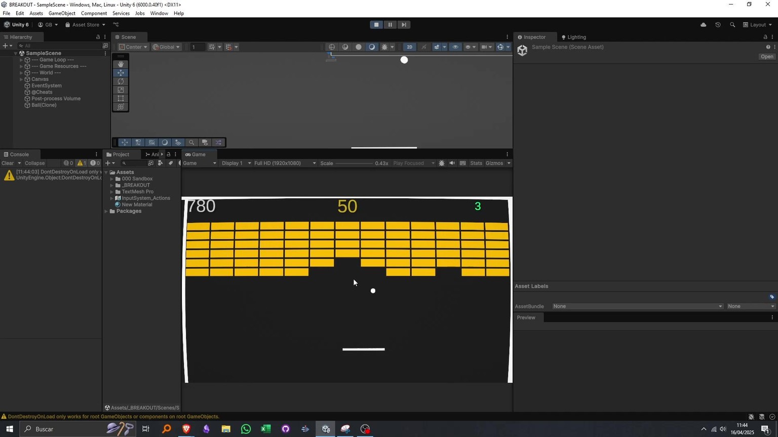 My humble BREAKOUT clone - image 2 - student project